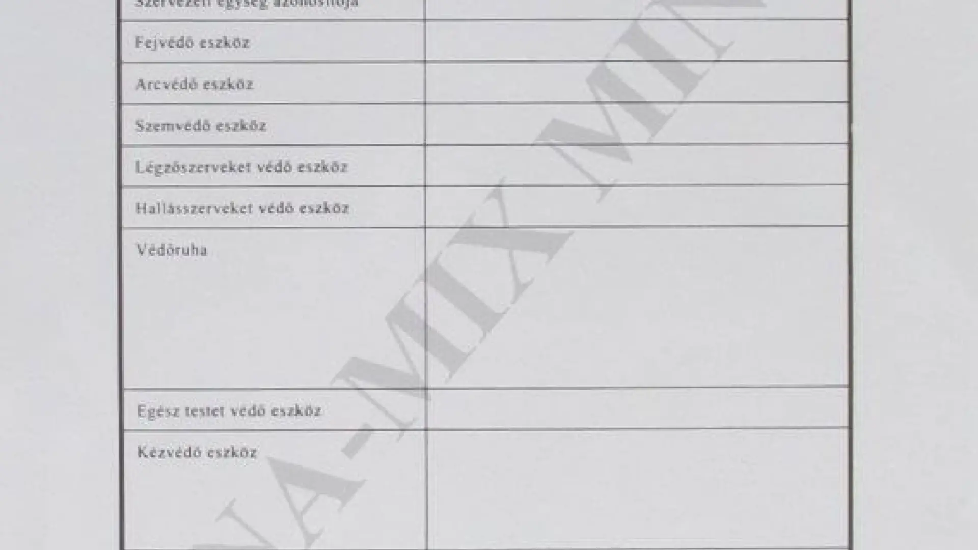 3. sz. mell. A munkakörökhöz szüks. egyéni védőeszk. meghat.
